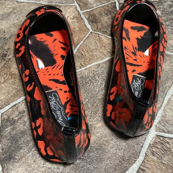 New in Box Iron Fist Orange Power Peep Toe Flat Sz 5 - Picture 4 of 14